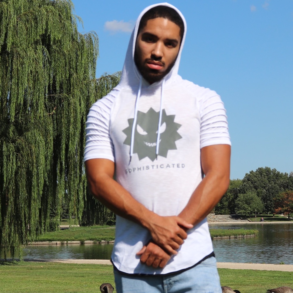 White SOPHISTICATED Short Sleeve Hoodie